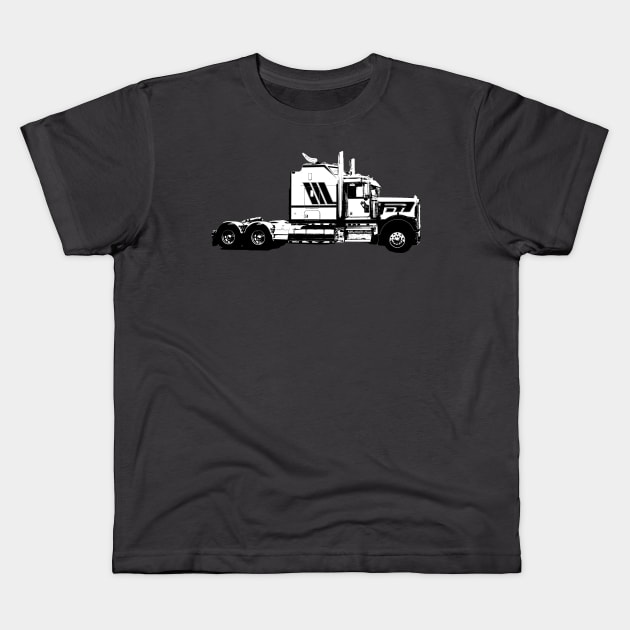 truck Kids T-Shirt by rickylabellevie